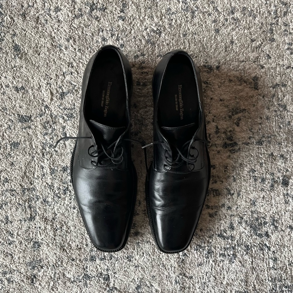 Ermenegildo Zegna Black Oxford Shoes with Glossy Finish - Picture 12 of 15